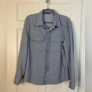 Zara Shirt Mens Size Medium  Gray Long Sleeve Button Up Pocket Heavy